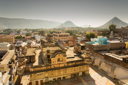 普什卡市，印度的视图