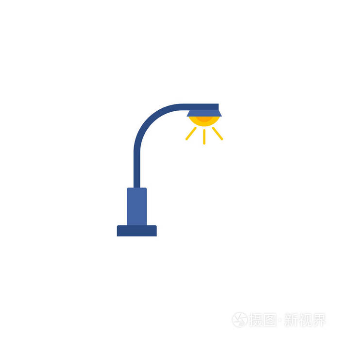路灯图标扁平元素在干净的背景上为您的web移动应用程序徽标设计设置