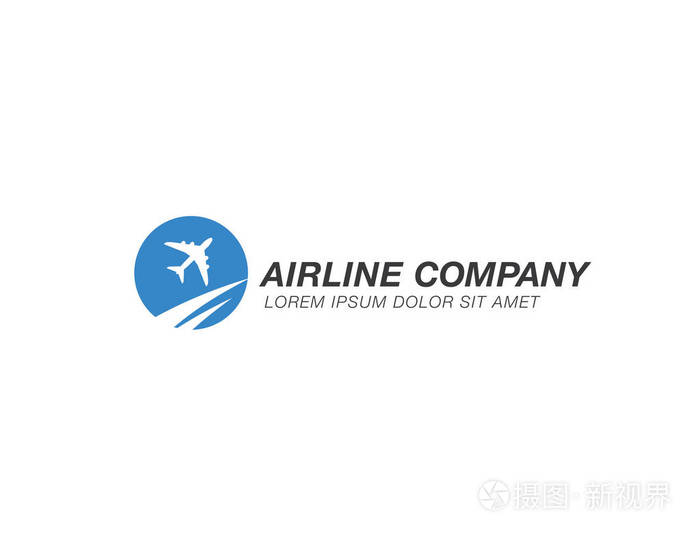航空公司标志模板设计, 矢量插画