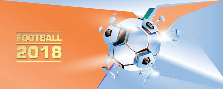 足球和足球数字网络横幅和海报。新闻与体育的设计模板与背景