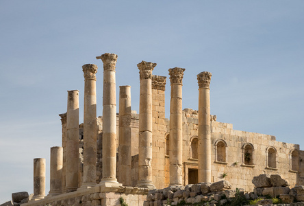 约旦杰拉什 杰拉什的古 首都和大城市的约旦杰拉什省市宙斯神庙