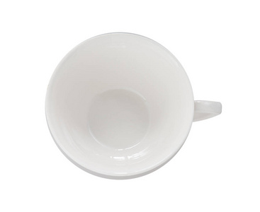 空咖啡杯顶部视图在白色背景下被隔离