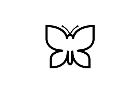 抽象创意黑蝴蝶标志符号矢量设计插图