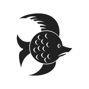 鱼图标矢量隔离白色背景为您的 web 和移动应用程序设计, 鱼徽标概念