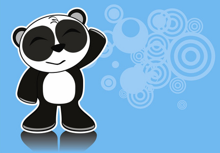 快乐熊猫小熊可爱卡通表达背景图片