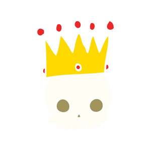 纯色风格动画片头骨与皇冠图片