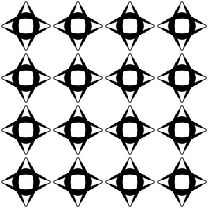黑色和白色无缝的几何图案，抽象背景