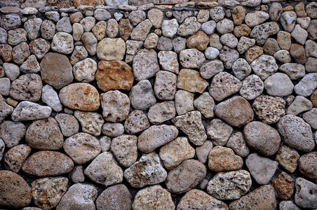 海石墙。灰色和淡黄色, 纹理的石头背景