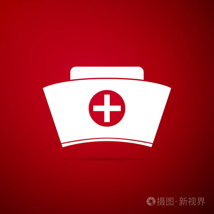 医疗护士帽标志.平面设计.矢量插图