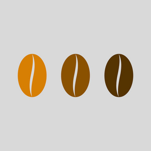 咖啡 bean 矢量图标。咖啡烘焙