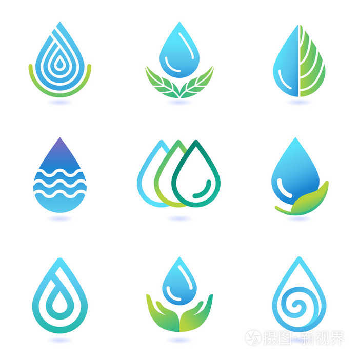 矢量水和油 logo 设计元素