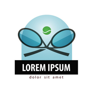 网球矢量 logo 设计模板。网球球拍或体育图标