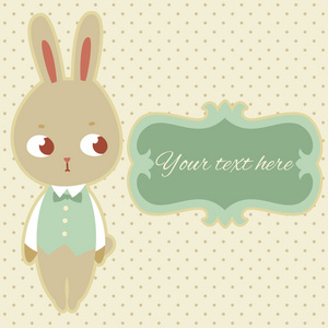 可爱的小兔子矢量卡