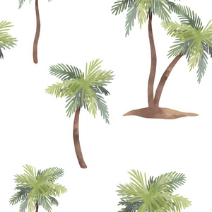 水彩棕榈树矢量图案