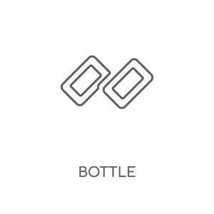 瓶线性图标。瓶概念笔画符号设计。薄的图形元素向量例证, 在白色背景上的轮廓样式, eps 10