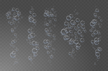 气泡在水矢量插图上透明背景