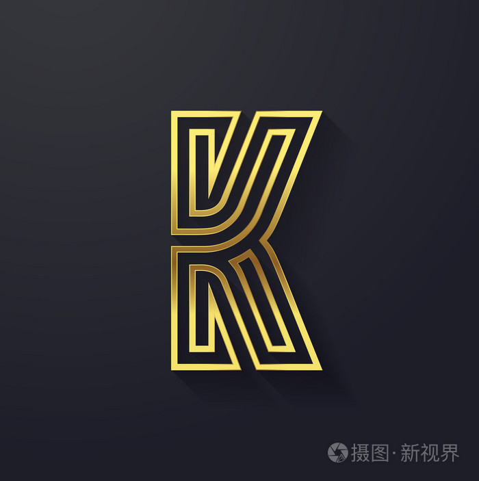 图形创意线字母 k