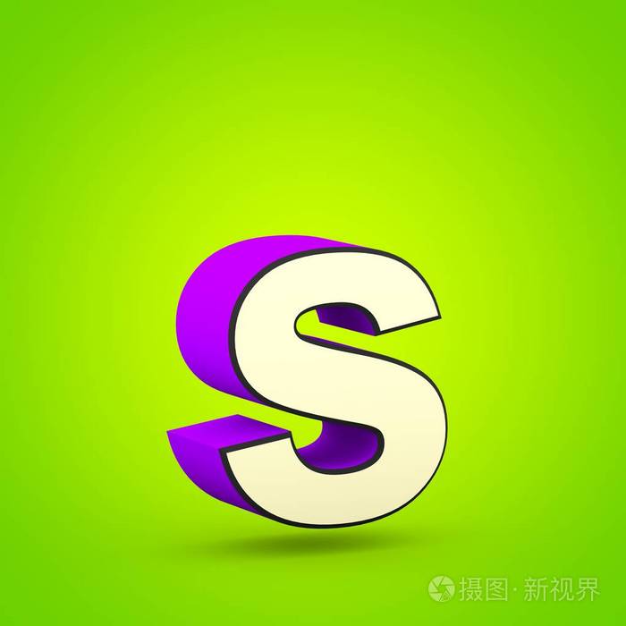 超级英雄字母 s 小写.3d.