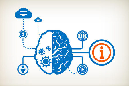 信息图标和抽象的人类大脑