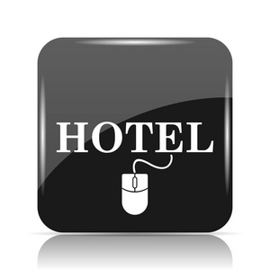 酒店图标。白色背景上的互联网按钮