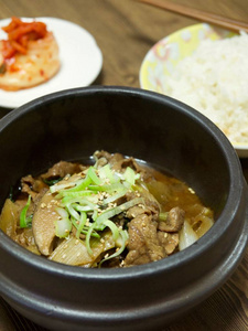 亚洲食品调味牛肉韩式烤肉