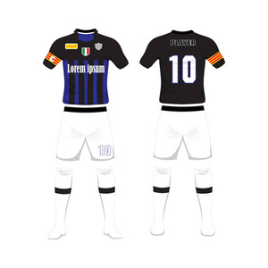足球设计的统一。足球的衬衫。足球 t恤衫。前后足球制服。背景白色向量例证
