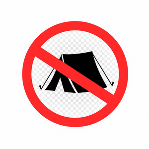 没有露营设置标志图标符号