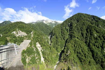 立山山脉, 从日本富山的黑部大坝看