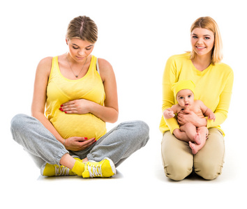 怀孕的妇女和她的孩子