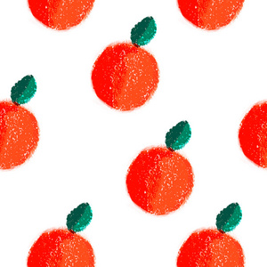 果橙无缝水彩矢量模式