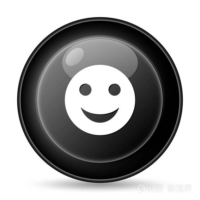 笑脸图标.白色背景上的互联网按钮
