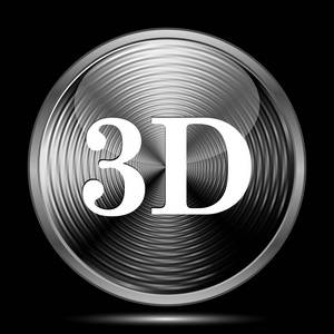 3d 图标。黑色背景上的互联网按钮