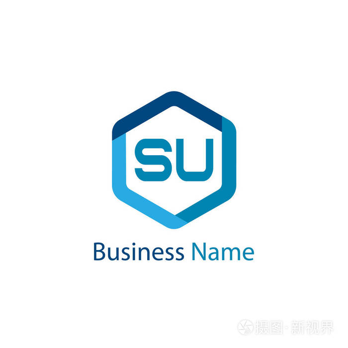 首字母 su 徽标模板设计