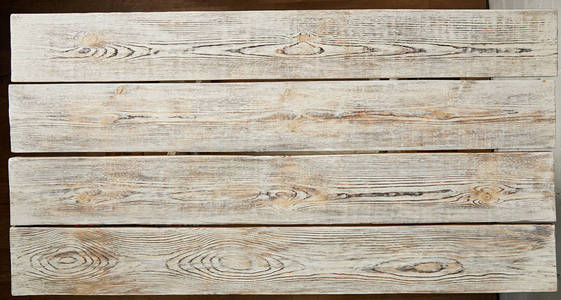 空木桌的顶部视图。复制空间。木质质感