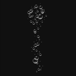 黑色背景下水矢量图下的气泡