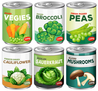 一套罐装蔬菜插图