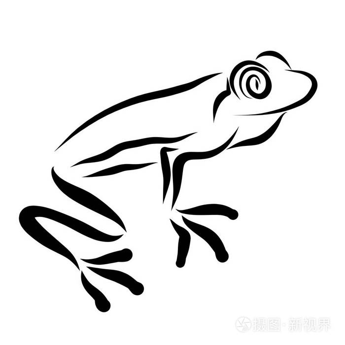 大眼睛青蛙, 黑色素描, 图案