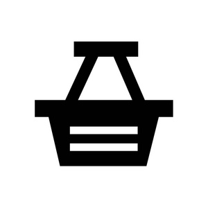 超市篮图标矢量隔离白色背景为您的 web 和移动应用程序设计, 超市篮子徽标概念