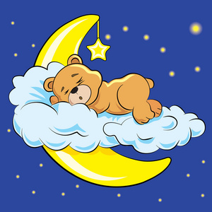 熊正睡在月亮上