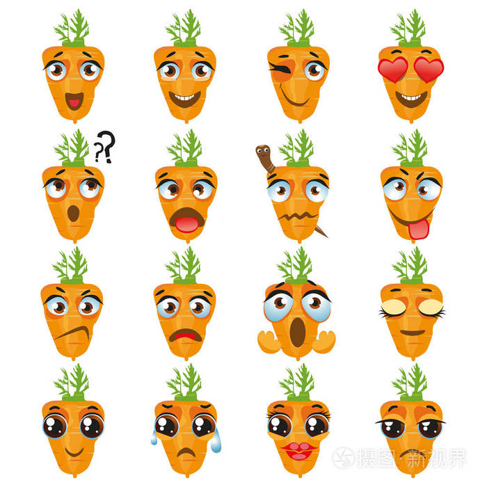 胡萝卜的emoji表情复制,胡萝卜表情符号emoji 胡萝卜 emoji 表情图释表达式.有趣的可爱的食物