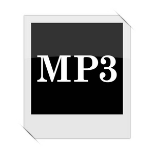 白色背景照片中的 Mp3 图标