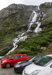 挪威国家旅游路线 sognefjellet 在多云天气中的景观