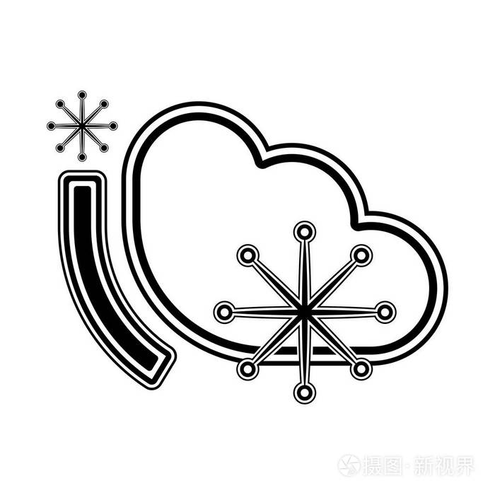孤立的冬季天气图标