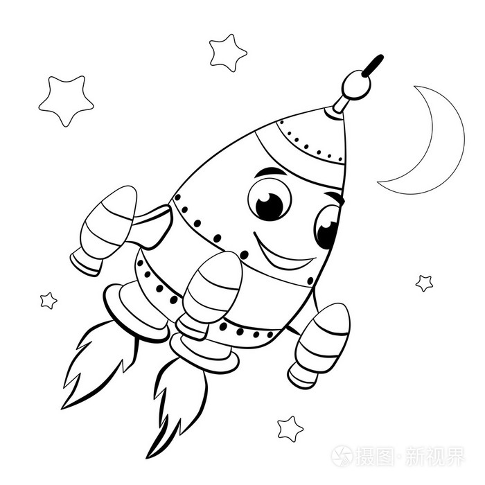 卡通太空火箭