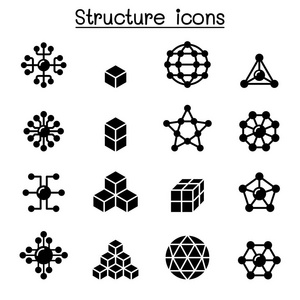结构图标集矢量插图图形设计