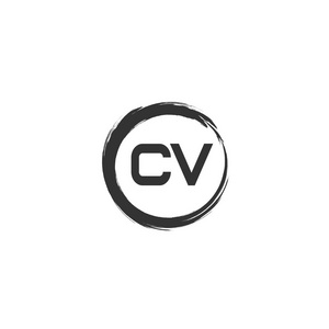 首字母 Cv 徽标模板设计