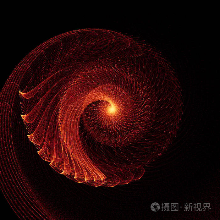 抽象橙发光能量流涡流