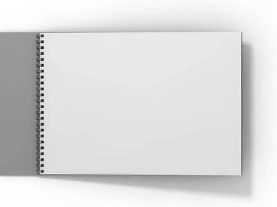 白色背景上的空白笔记本。3d 渲染