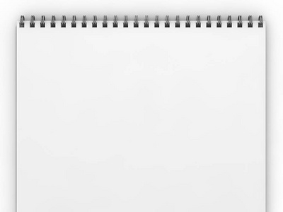 白色背景上的空白笔记本。3d 渲染