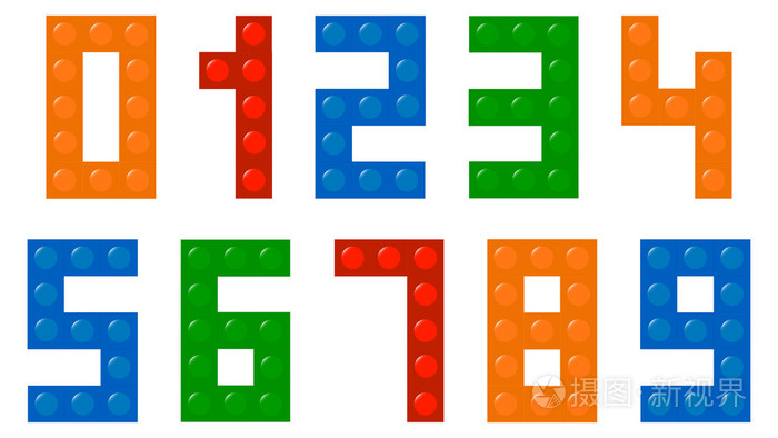 儿童积木数字字体